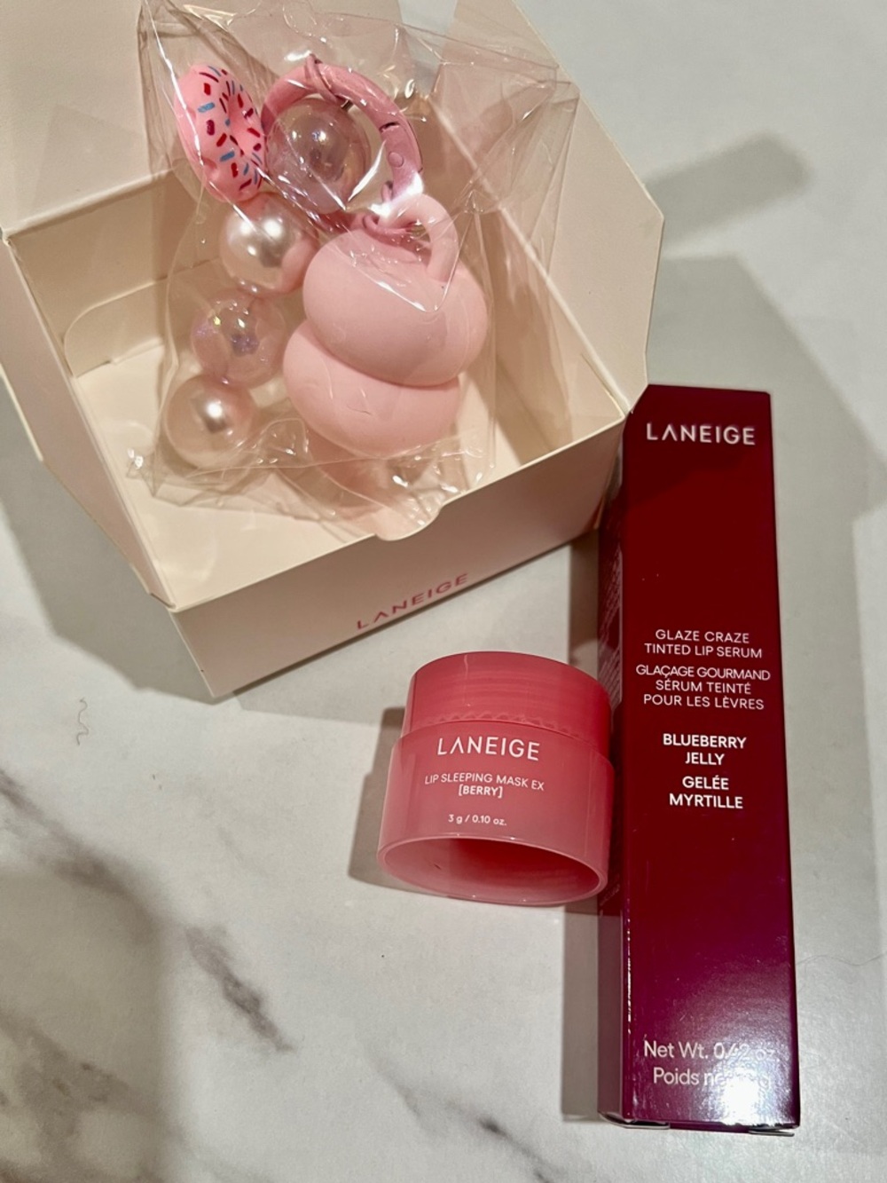 Laneige Berry lip mask mini and Blueberry Jelly Lip Glaze serum set